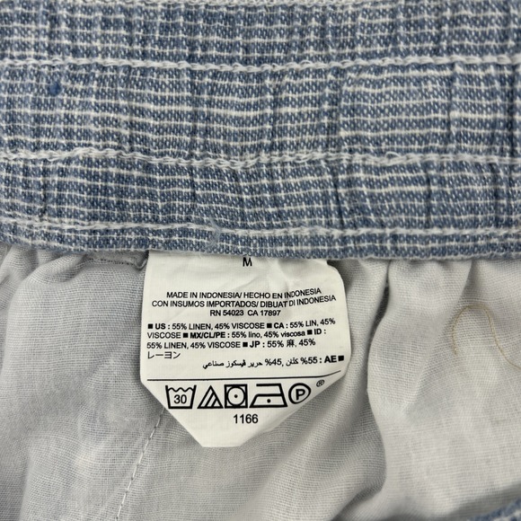 NWT Old Navy Linen Pants Women's Medium Blue & White Casual Comfy Wide Legs NEW - Picture 8 of 15